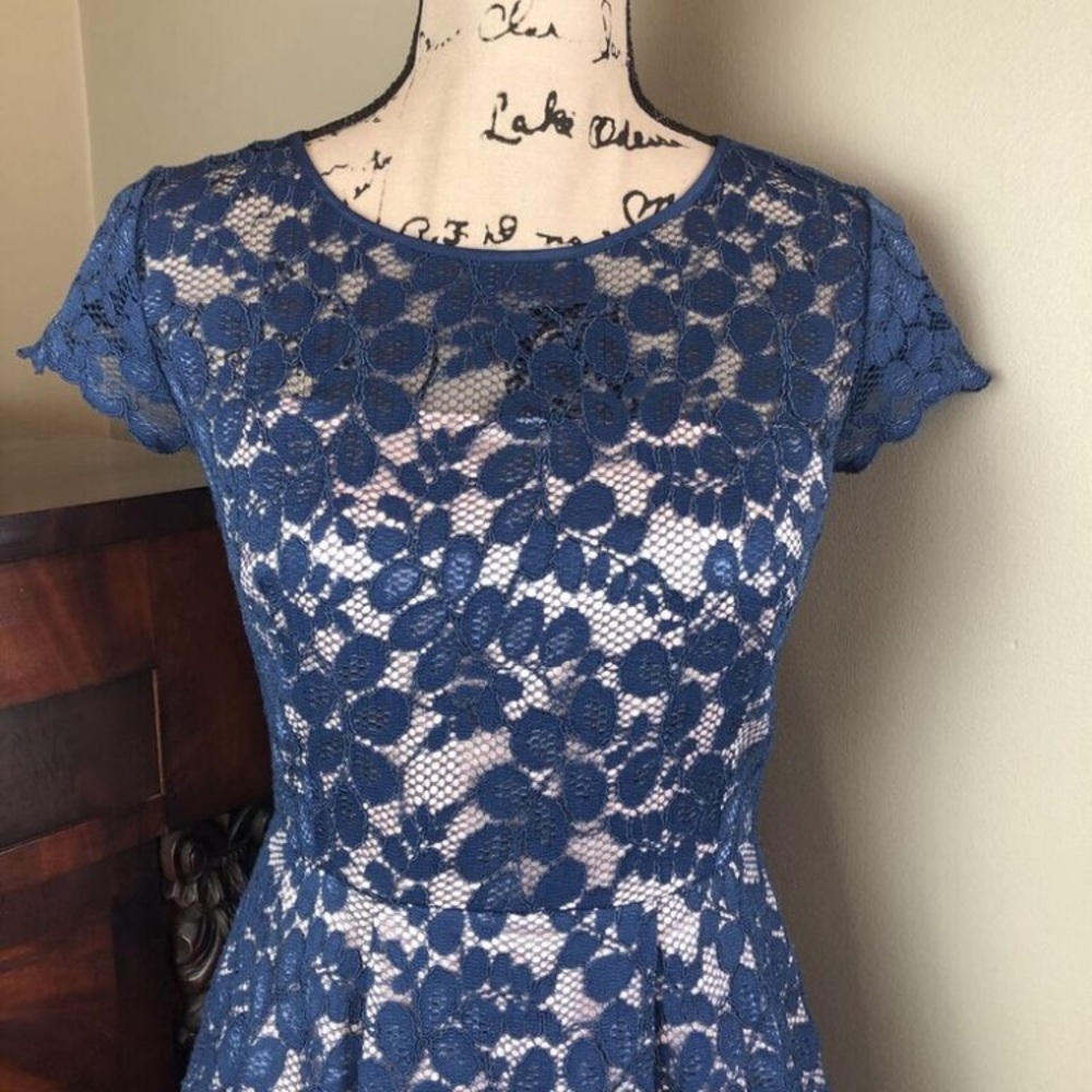 ELIZA J Cap Sleeve Lace Fit & Flare Dress 4P - Picture 2 of 5